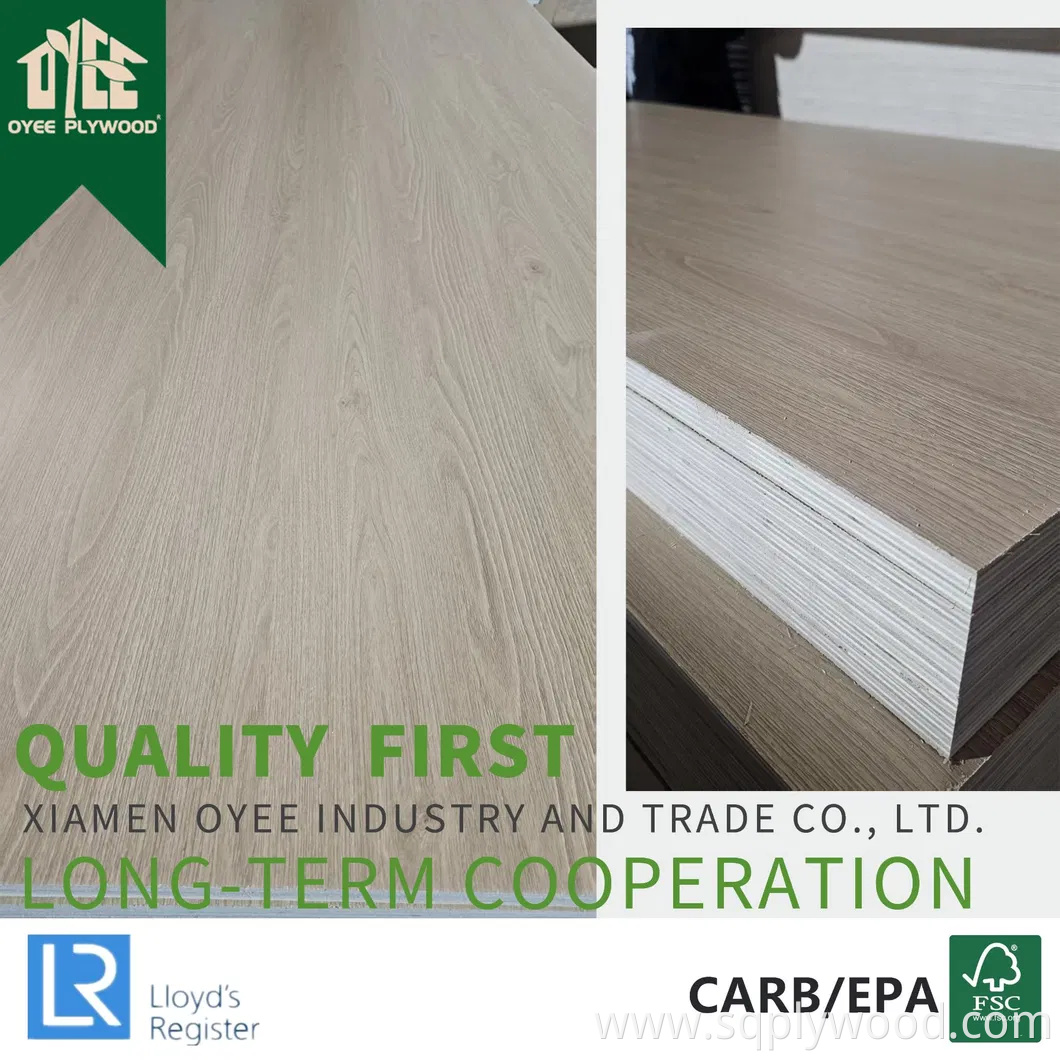Fabricado En China 18mm Laminated/Melamine Plywood with Wood Grain for Cabinet